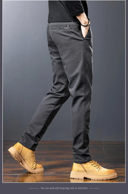 Winter Men Fleece Brand Jeans Fashion Soft Stretch Black Biker Masculino Denim Trousers Thick Velvet  Warm Pants Overalls