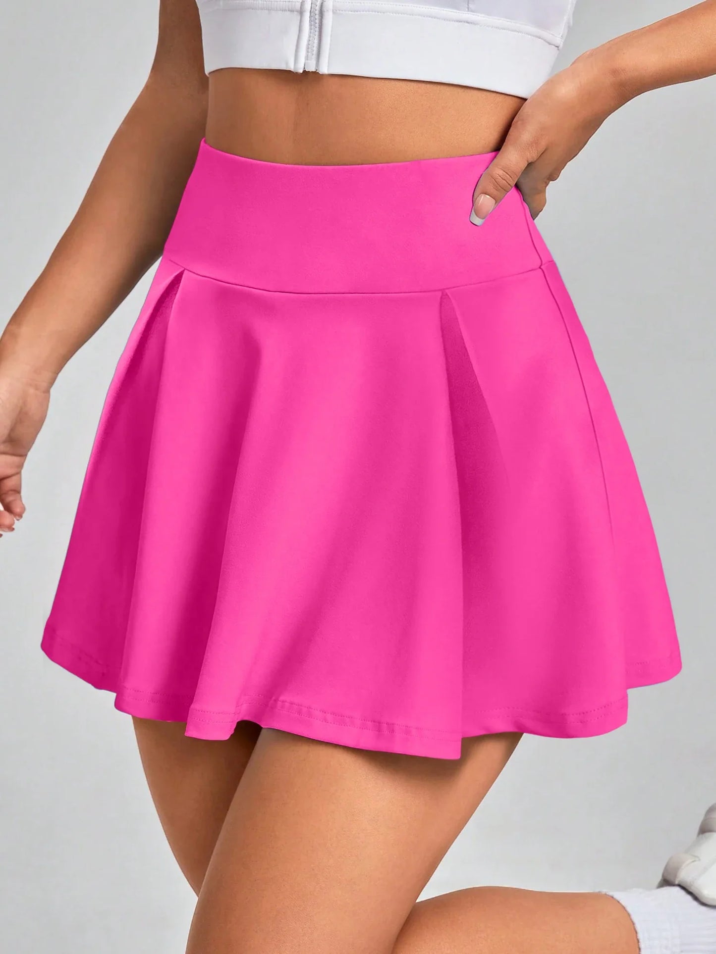 Professional Athletic Skort for Women High Waist Pleated Tear-Resistant Sweat-Wicking with Lining Anti-Wear for Outdoor Training