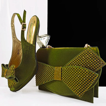 Lastest Italian Design Fashion Style Ladies Shoes with Matching Bag Set 2026 Nigerian Shoes and Bag Set