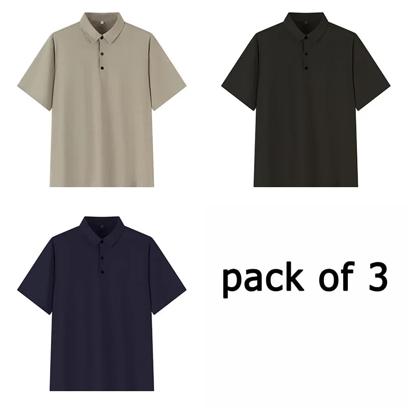 Polo Shirt Men Plus Size 4XL 5XL 6XL 7XL Short Sleeve Knitted Polo Shirts Loose Polos Oversized Tops Big Size Men Clothing T シャツ