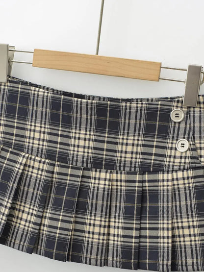 Summer Mini Skirts For Woman Korean Fashion Red Plaid Skirts Women Y2k Skirts Pleated Pleated Skirts Vintage Preppy Style