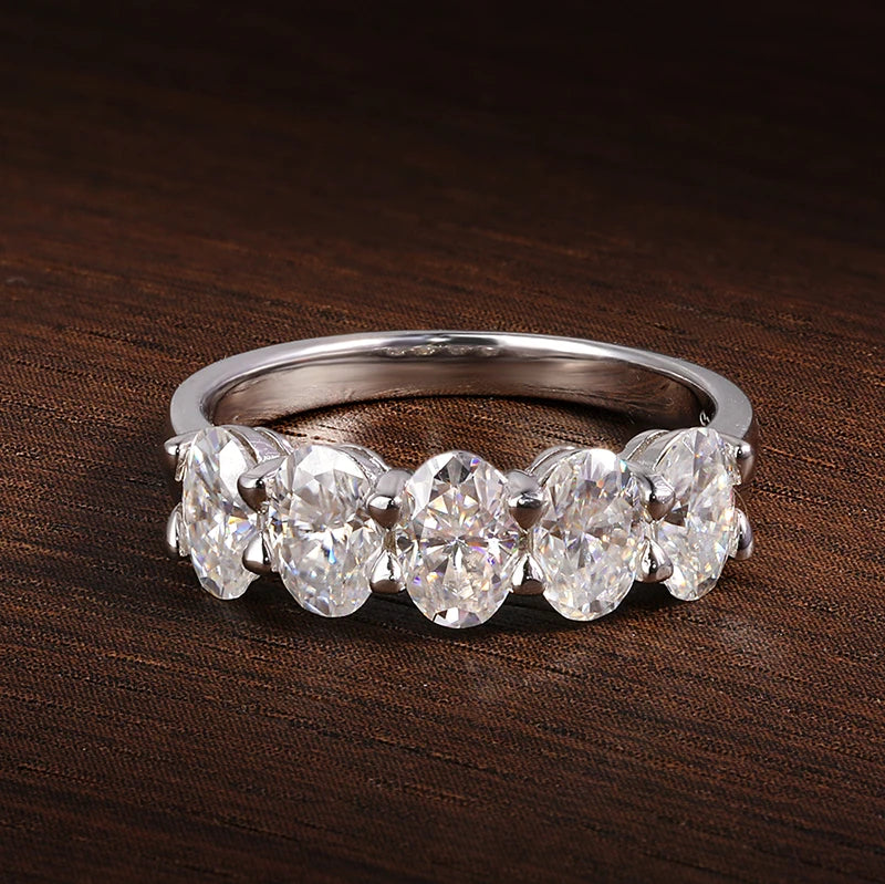 D VVS1 4*6mm Oval Moissanite Rings for Women Fine Jewelry Engagement Wedding Eternity Bands with GRA s925 Slive Ring