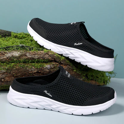 Casual Shoes Men Summer Half Shoes Slippers Slides Slip on Shoes Men Mesh Breathable Soft Comfortable Slippers for Men