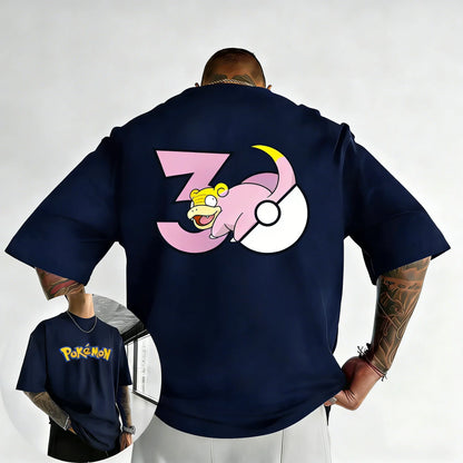 30th Anniversary Slowpunk Printed T-shirt Summer New Men's and Women's Loose Casual Hip Hop Trendy Short Sleeve Top