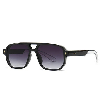 Double Bridges Square Sunglasses Women Gradient Shades UV400 Fashion Brand Designer Rivets Men Sun Glasses