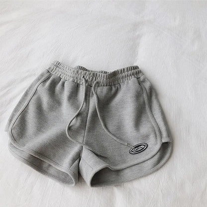 Women Casual Drawstring Sports Shorts Summer Thin High Waist Yoga A-line Shorts Loose Women Running Straight Trousers