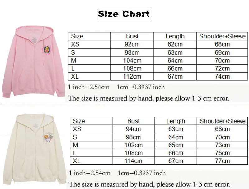Cute Marie Cat Fleece Hooded Sweatshirt Winnie the Pooh Embroidery Zip Up Hoodies Jacket Women Casual Cartoon Jumper Top