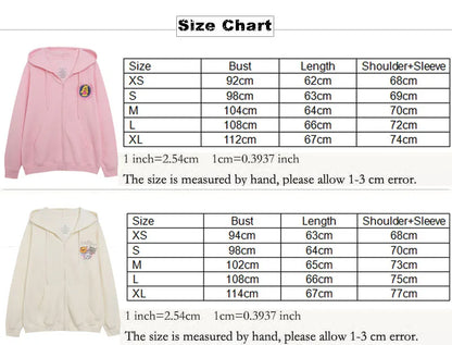 Cute Marie Cat Fleece Hooded Sweatshirt Winnie the Pooh Embroidery Zip Up Hoodies Jacket Women Casual Cartoon Jumper Top