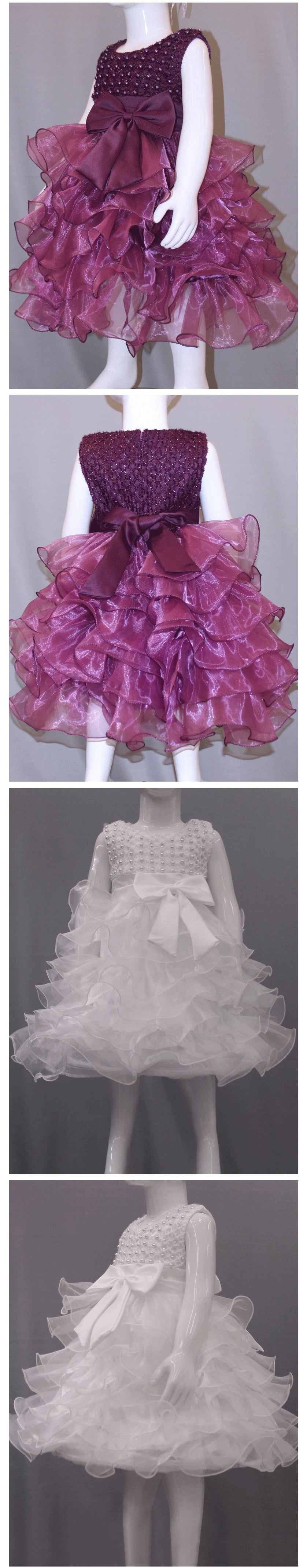 Vestido de Pérolas para Bebês Meninas, Princesa, com Camadas, Vintage, para Festa de Aniversário, Vestido de Baile de Natal, Roupinhas de Bebê de 3 a 24 Meses