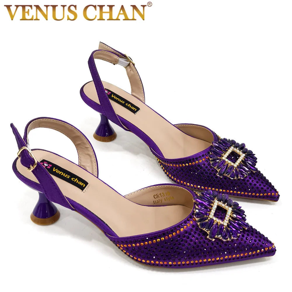 Sandálias Femininas Nigerianas de Alta Qualidade Estilo Italiano Sandálias Africanas Femininas Marca de Grife Sapatos de Luxo Sapatos Femininos 2025