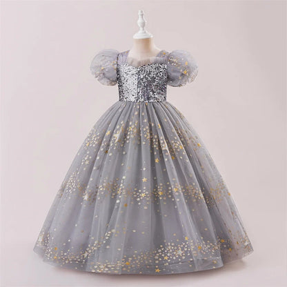 Summer Sequins Party Girls Dress Elegant Wedding Bridesmaids Birthday Prom Dresses for Girl Birthday Evening Christmas Costumes
