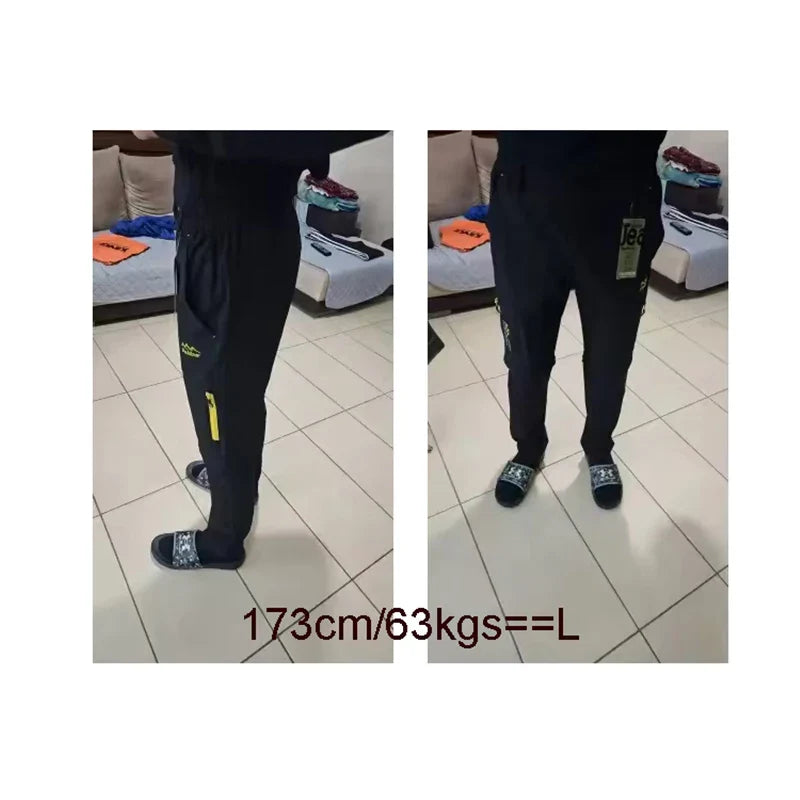 Men's Camping Hiking Pants Trekking High Stretch Summer Thin Waterproof Quick Dry UV-Proof Outdoor Travel Trousers