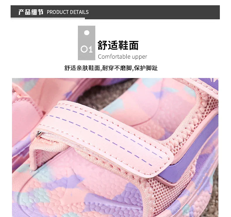 2025 Summer Boys Soft Sandals Fashion Children Shoes Autumn Light Cartoon Sandalias Flat Beach 4-12 Years Old Kids Shoes 12yrs