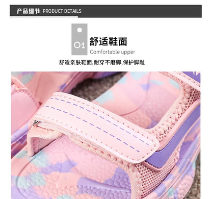 2025 Summer Boys Soft Sandals Fashion Children Shoes Autumn Light Cartoon Sandalias Flat Beach 4-12 Years Old Kids Shoes 12yrs