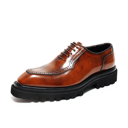 High Quality Height Increase Oxford Dress Shoes Men Genuine Cow Leather Suit Shoes Lift Brogues Wedding Formal Elevator Shoes