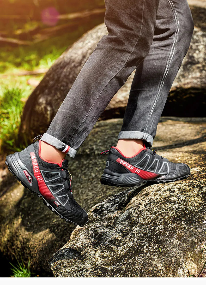 Men‘s Waterproof Hiking Shoes Outdoor Trainers Lace-up Climbing Shoes Women Trekking Sneakers Anti-slip Hunting Tactical Sneaker