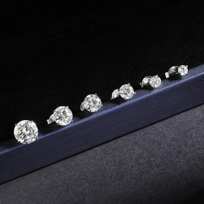 4 Prong 0.2-2CT Moissanite Stud Earrings D Color For Women Men S925 Silver Plated 18k Party Wedding Diamond Earring GRA
