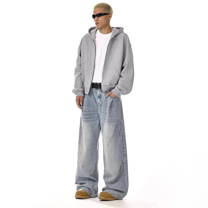 Y2k Men'S Baggy Jeans Unisex Trendy Casual Wide-Leg Denim Pants High Street Quality Korean Streetwear Trousers