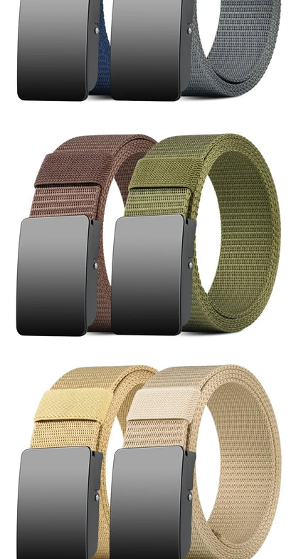 Unisex Canvas Belt Tweed Plaid Casual Polyester Four Seasons Universal Double Color Tweed Plaid Polyester Leisure Belt