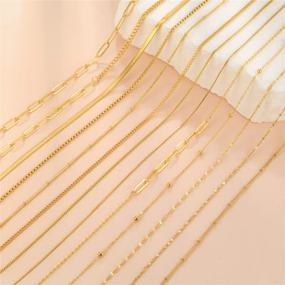 Stainless Steel Gold Color Chain Necklace Women Minimalist Cuban Paperclip Twisted Snake Chain Fashion Jewelry Wholesale