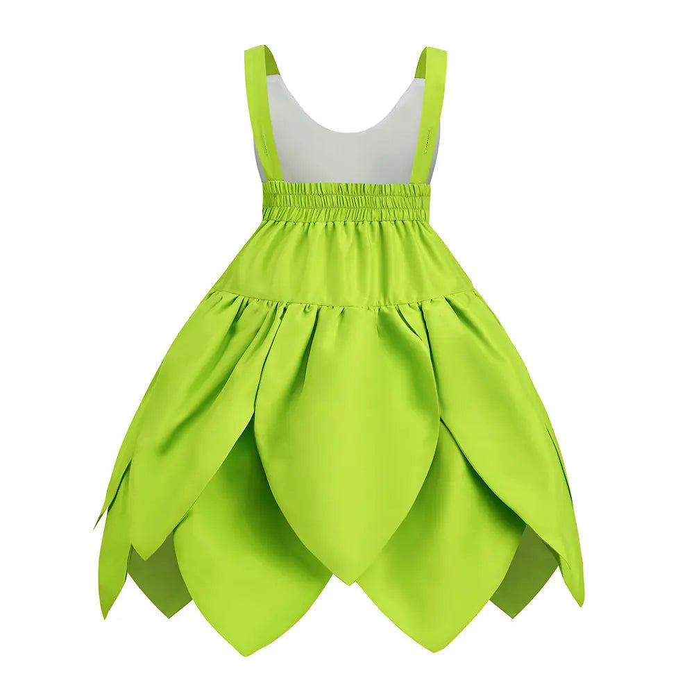2024 Baby Girls Fairy Miss Tinker Dress Suspenders Frock Elves Cosplay Halloween Costume Child Pixie Elf Carnival Clothing Robes