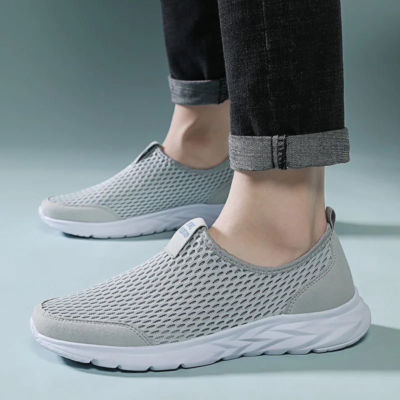 Men Shoes Sneakers Brand Man Casual Flats Shoes Loafers Slip on Male Mesh Big Size 48 Breathable Spring Autumn Summer 2024
