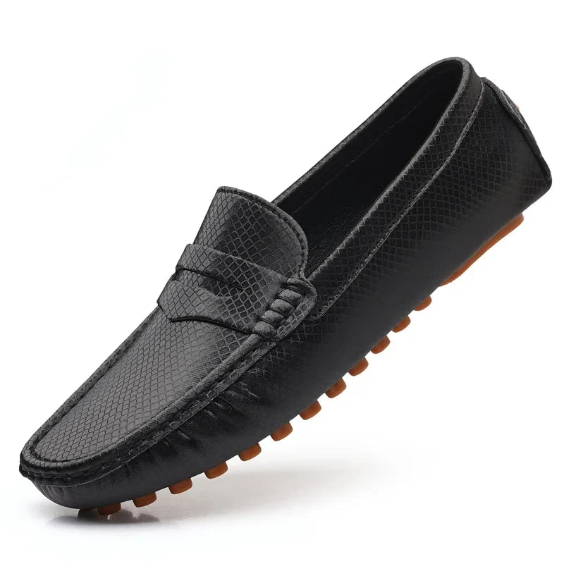 Mocassins Masculinos de Couro Azul de Luxo Moda Casual Confortável para Homens Designer Sapatos Slip-on Planos Masculinos zapatos hombre
