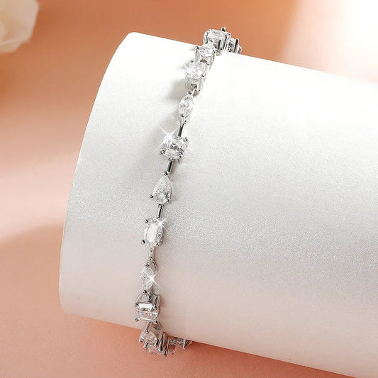 18K Gold Plated All Moissanite Tennis Bracelets for Women Luxury S925 Sterling Silver Jewelry Full Diamond Bracelets