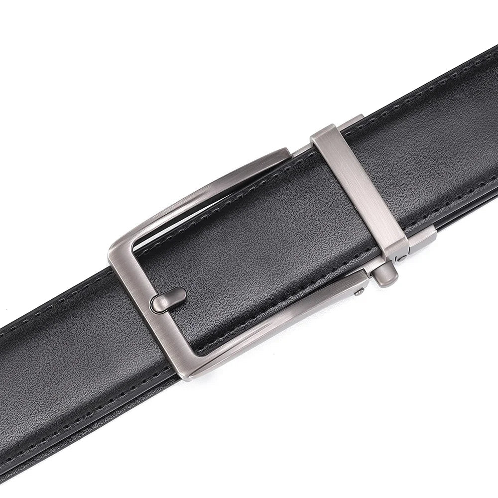 Unisex Click Belts for Men Luxury Brand Designer Fashion Automatic Buckle Genuine Leather Men's Belt Male Jeans Waist Strap Blue