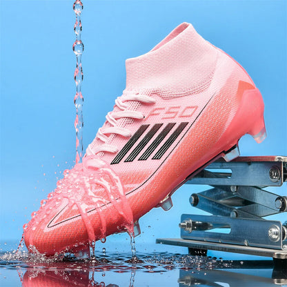 New Men Soccer Shoes Boys Breathable Sport Football Boots Outdoor Cleats Adult Long Spikes Training Non Slip Match Comfortable