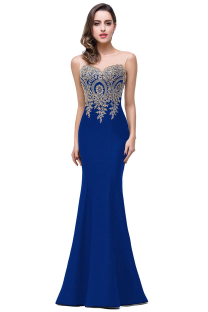 2024 Hot Sale Gold Appqulies Sweetheart Illusion Wedding Guest Gown Elegant Bridesmaid Dresses Maxi Floor Length Mermaid Gowns