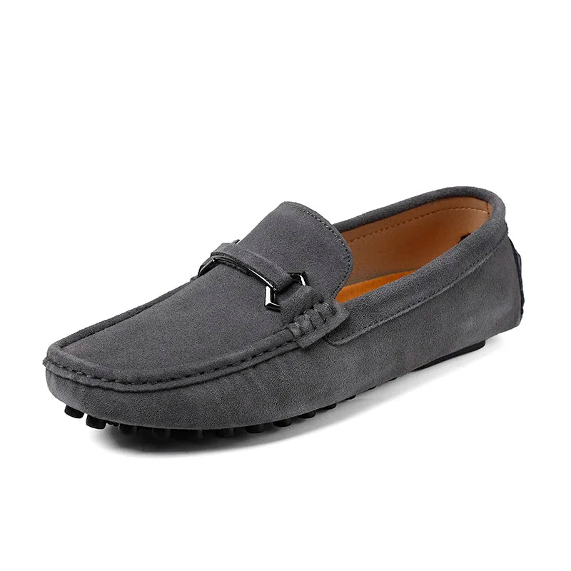 Genuine Leather Men Casual Shoes High Quality Suede Slip on Man Loafers Flats Soft Non Slip Mens Driving Shoes Size 38-46