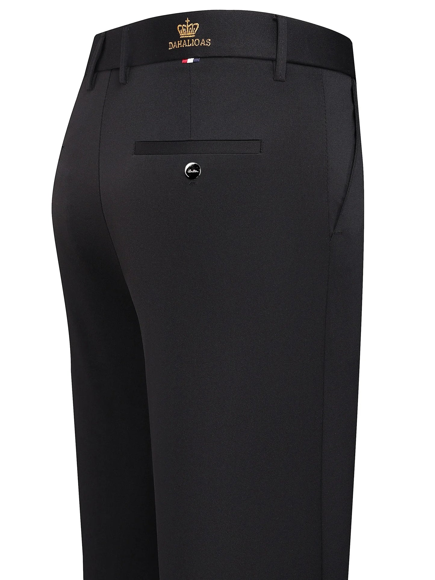 Men's Black Slim Fit Formal Pants Business Straight Leg Trousers Solid Color Office Work Dress Pants Single Piece