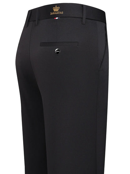 Men's Black Slim Fit Formal Pants Business Straight Leg Trousers Solid Color Office Work Dress Pants Single Piece