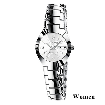 5808 Relogio Feminino Couple Watch Men Quartz watch for Lovers Luxury Womens wristwatch Stainless Steel Waterproof