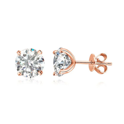 0.2-5ct Moissanite Stud Earring for Women Men Round D Color Diamond 925 Sterling Silver 18K Gold Plated Jewelry with Certificate