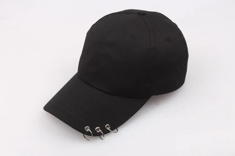 Hip Hop Women's Baseball Cap With Ring Circle Snapback Hats For Men Women Unisex Dad Hat Adjustable Kpop Korean Style Gorra