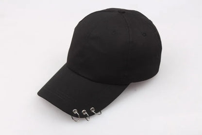 Hip Hop Women's Baseball Cap With Ring Circle Snapback Hats For Men Women Unisex Dad Hat Adjustable Kpop Korean Style Gorra