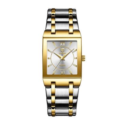 Luxury Quartz Wristwatches For Women Men Business Watch Simple Design Black Gold Stainless Steel Waterproof Quartz Clock