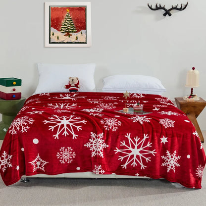 Christmas Style Double-sided Velvet Blanket Queen King Size Suitable for Autumn Winter Milk Velvet Quilt Queen King Size