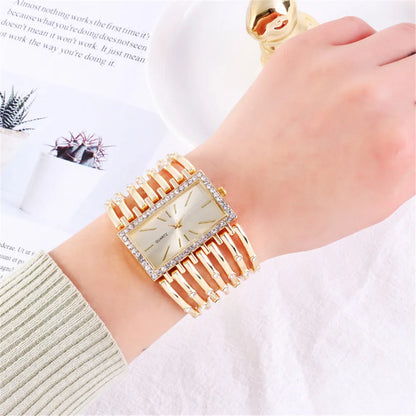 W24 Women's Fashion Quartz Watches Lady's Stainless Steel Bracelet Casual Hollow Clock Girl Wristwatch Jewelry