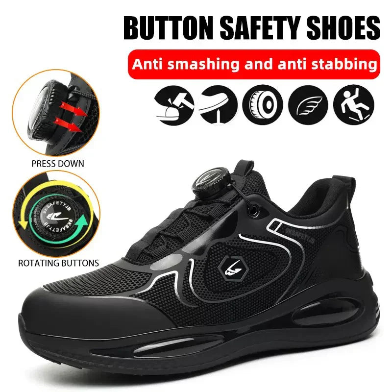 Safety Shoes Impact-Resistant & Puncture-Resistant Steel Toe Safety Shoes Export New Style Knob Shoes Wear-Resistant Shoes