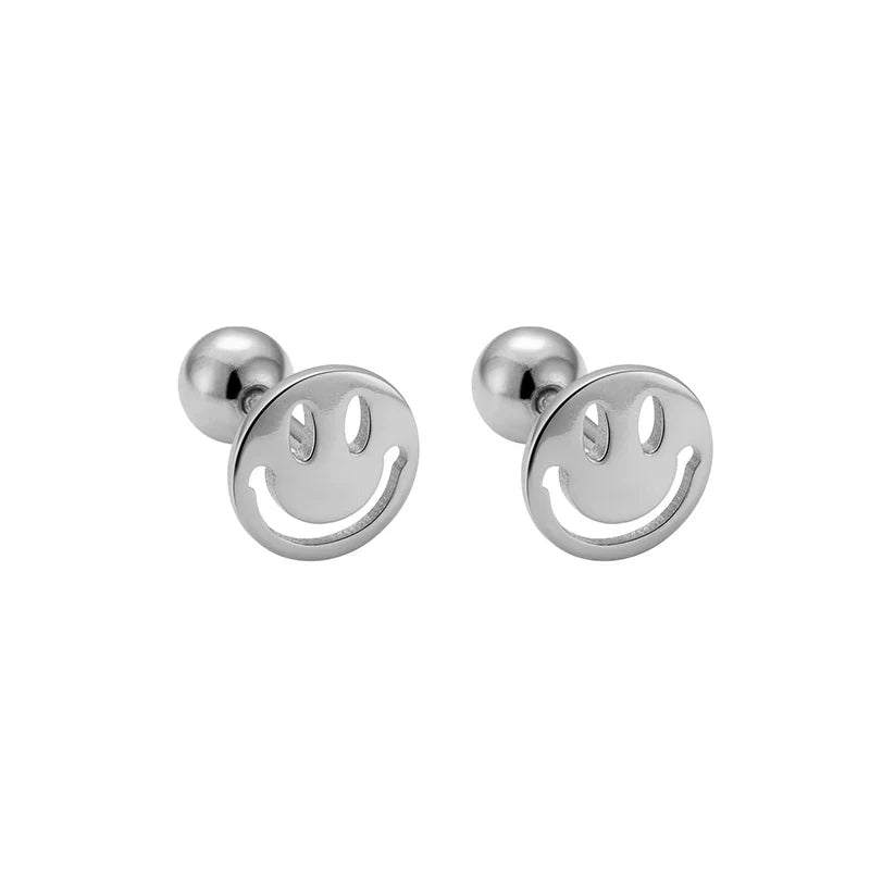 925 Sterling Silver Fashion Simple Golden Flower Beads Small Stud Earrings for Women Teen Piercing Jewelry Accessories
