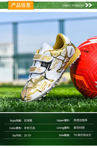 Boys Football Boots New Resistant Casual Kids Soccer Shoes Sneakers Grass Non Slip Training Sports Fast Match Breathable Cleats