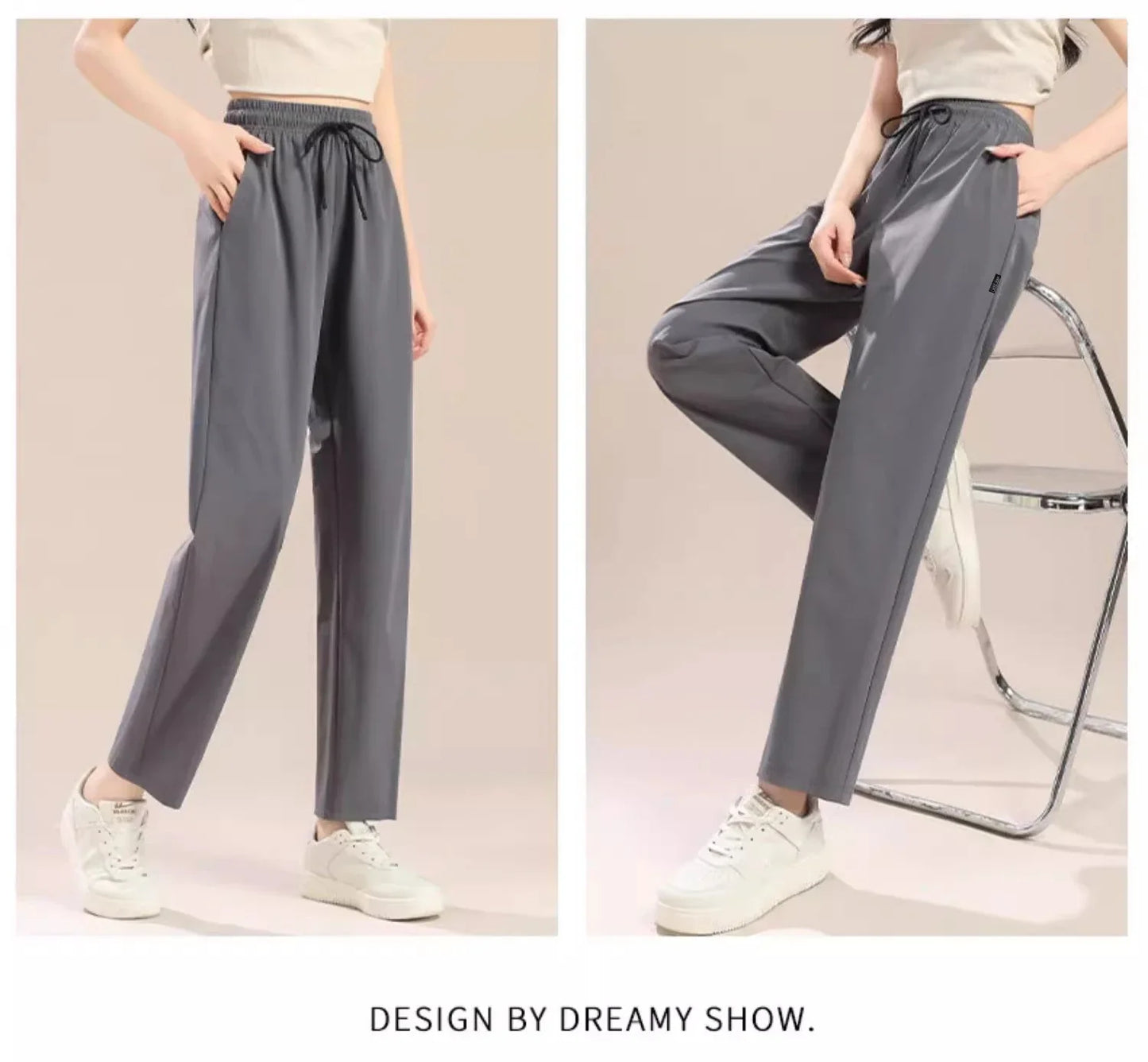 Loose broad legs lazy casual casual straight-leg pants