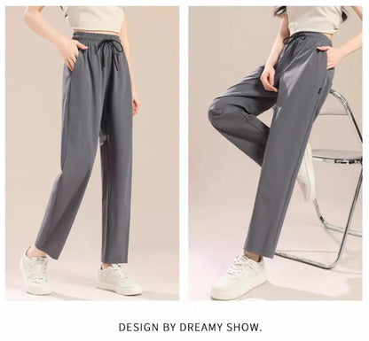 Loose broad legs lazy casual casual straight-leg pants