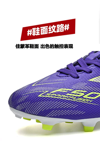 Men's High Top Soccer Shoes FG/TF Long Spikes Adult Football Boots Lightweight Professional Athletic Training