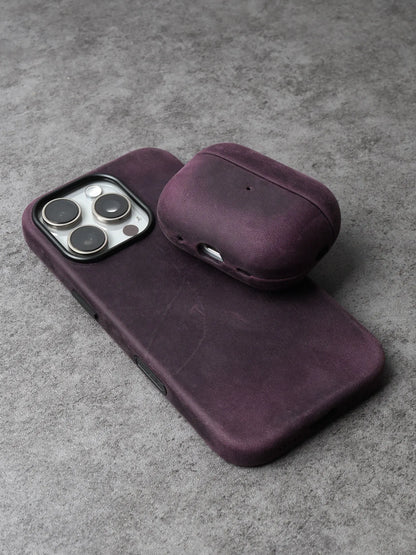 Genuine Leather Case for iPhone 17 16 15 Pro Max Magnetic PULL-UP Cowhide Phone Cover