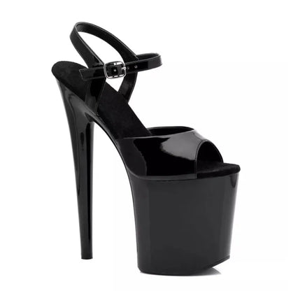 Sexy Platform 20CM Super High Heels Summer Model Runway Sandals Trend Women Shoes Fashion Ankle Strap Black Red White Sandals