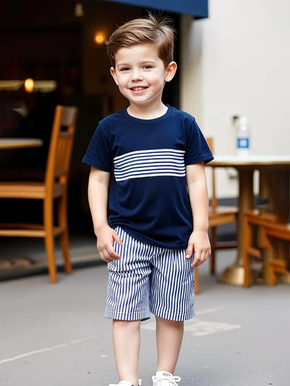 Boys Loose Casual Sets Summer Teen Gradient T-Shirts Shorts 2PCS Big Kids Sport Short Sleeve Clothes Suits Children Print Outfit